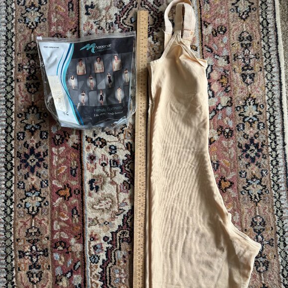 Marena Female Bodysuit Large Beige FBBS2 Post Surgery Liposuction Thigh Length - Picture 3 of 13